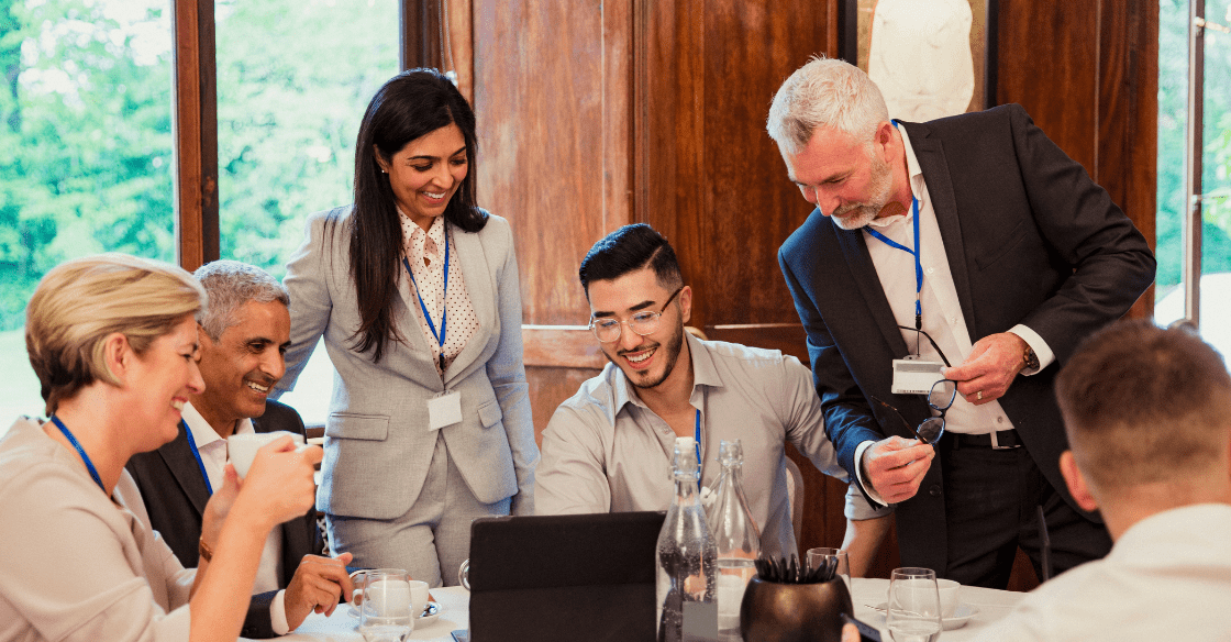 Smiling group of meeting attendees